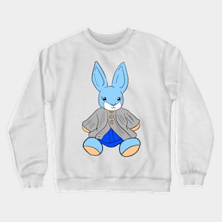 Old blue bunny with gray outfit Crewneck Sweatshirt